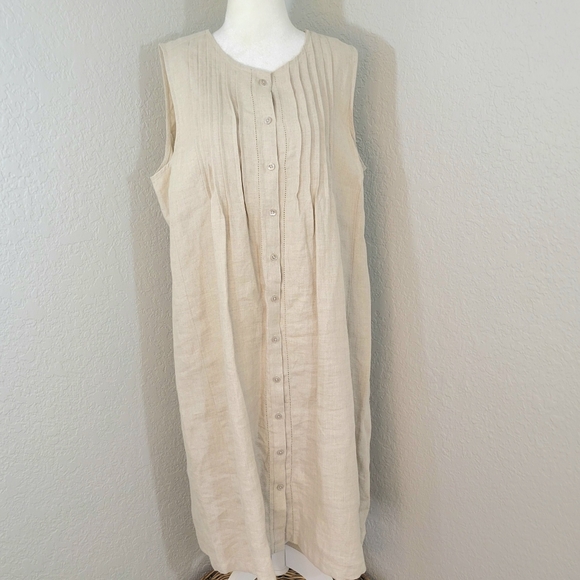 LL Bean Linen Shift Dress - Picture 1 of 11